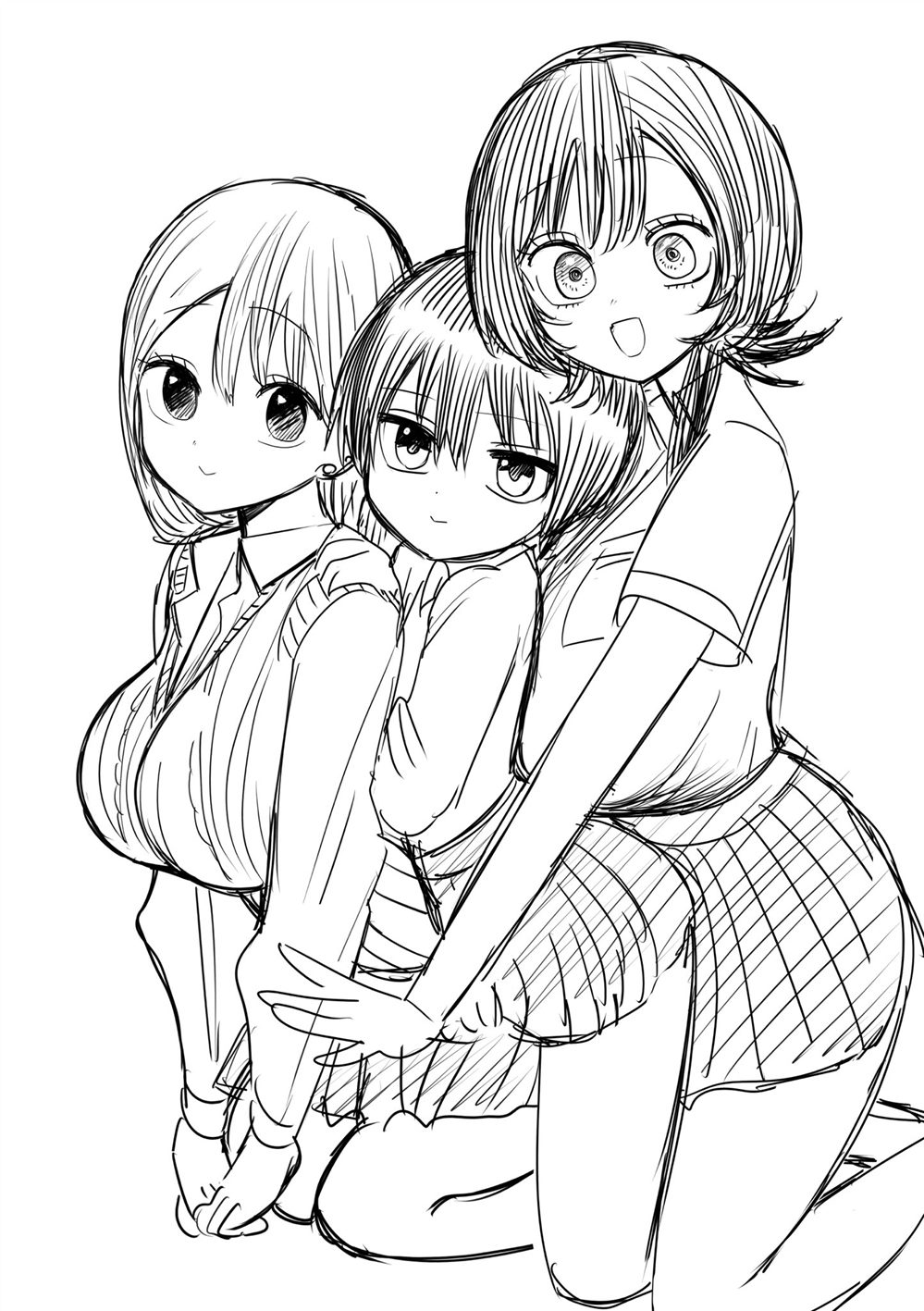 混血魅魔散篇合集漫画,关系好好三人组1图